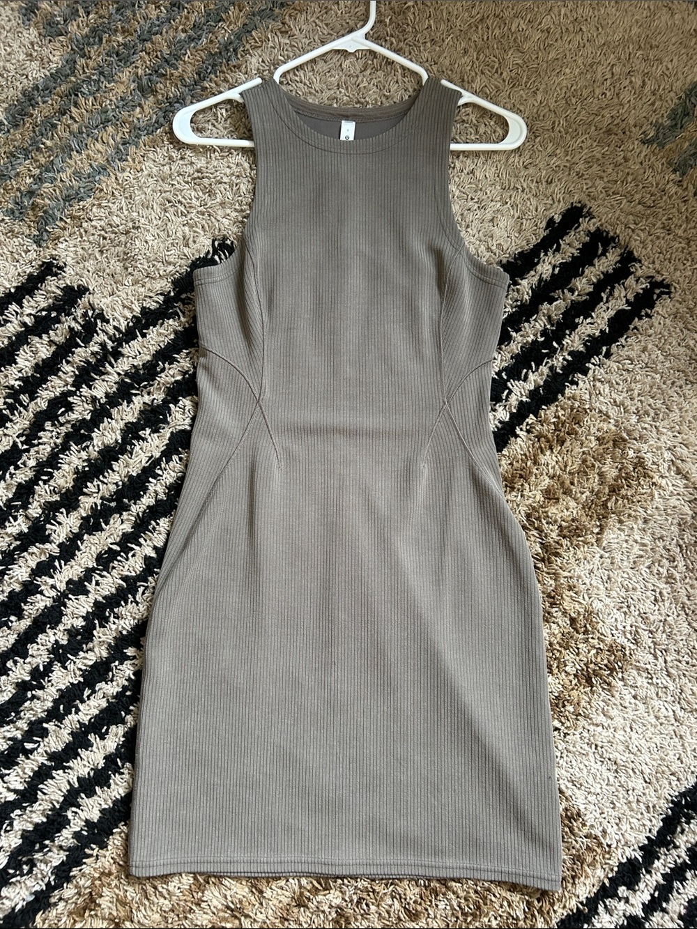 lululemon athletica Ribbed Tank Midi Dress - Taupe Gray